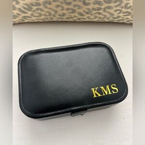 Black *KMS* Monogrammed Jewelry Organizer